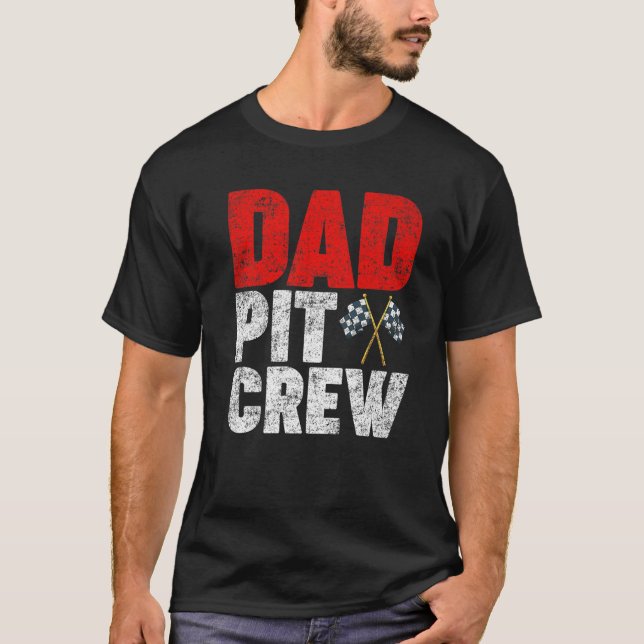 Camiseta Hombres Dad Pit Crew Funny Car Race Kart Carreras  (Anverso)