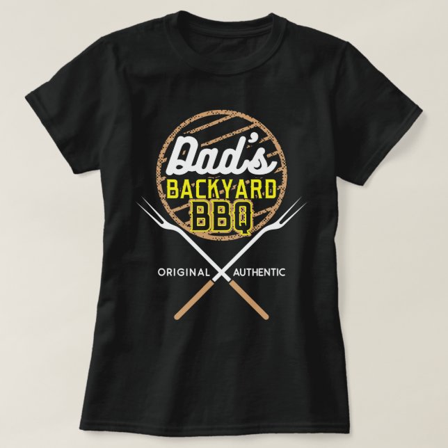Camiseta Hombres Dads Backyard BBQ Funny Padres Día Gritand (Diseño del anverso)