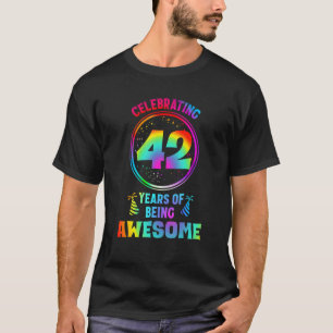 Camiseta Hombres de 42 años de ser asombrosos 42 años de ed
