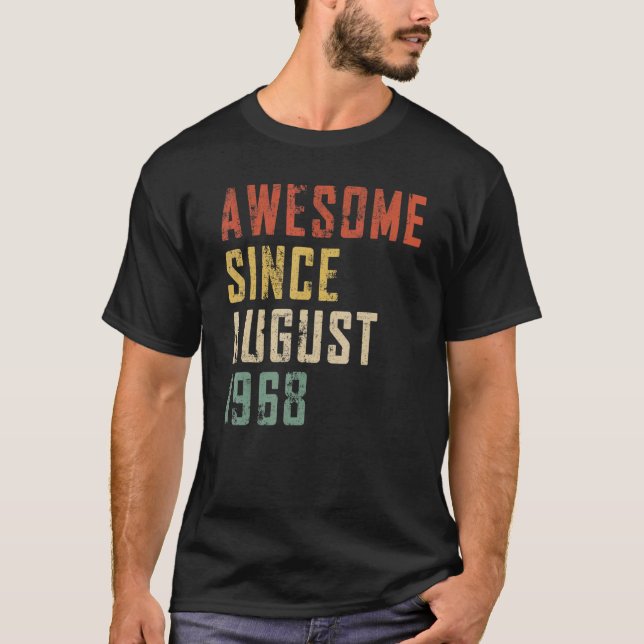 Camiseta Hombres De 54 Años De Edad Increíble Desde Agosto  (Anverso)