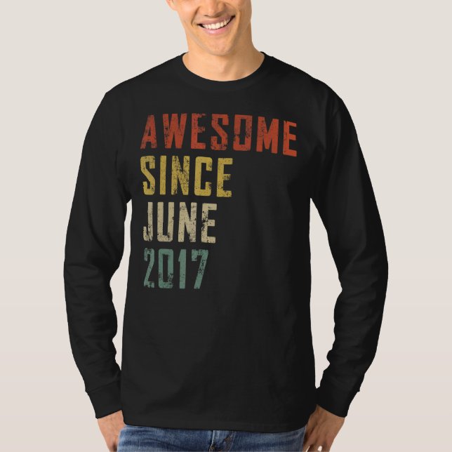 Camiseta Hombres De 5 Años De Edad Increíble Desde Junio De (Anverso)