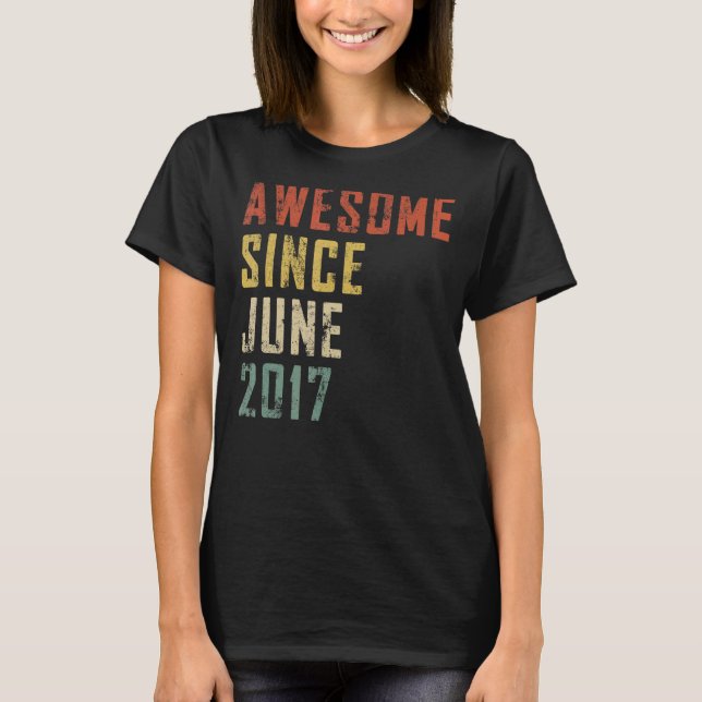 Camiseta Hombres De 5 Años De Edad Increíble Desde Junio De (Anverso)