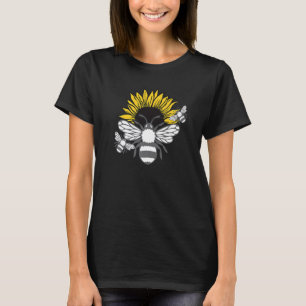 Camiseta Hombres de abeja de girasol Flor hippie mujeres