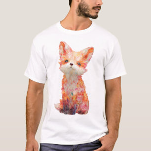 Camiseta Hombres de Arte de Zorro Colorido Psicodélico Esti