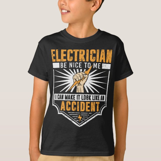 Camiseta Hombres De Arte Electricista Funcionarios Trabajan (Anverso)
