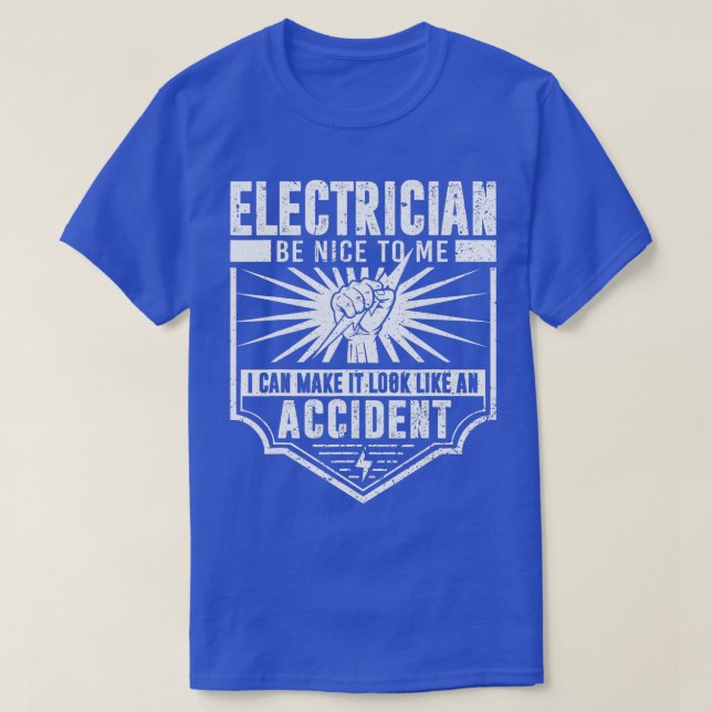 Camiseta Hombres De Arte Electricista Funcionarios Trabajan (Diseño del anverso)