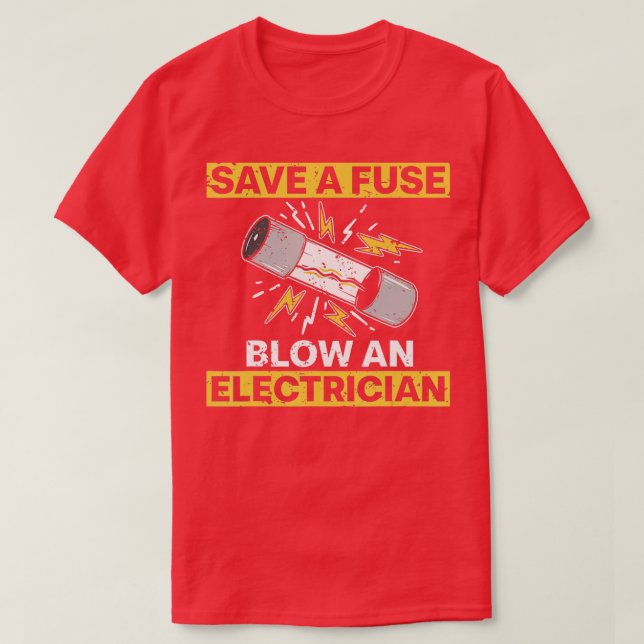Camiseta Hombres De Arte Electricista Hombres Fusible Eléct (Diseño del anverso)