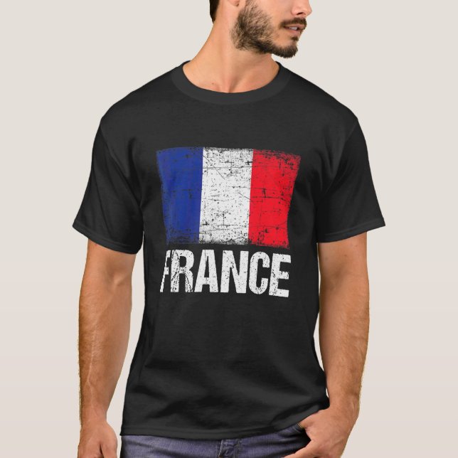 Camiseta Hombres de bandera de Francia Mujeres niños patrio (Anverso)