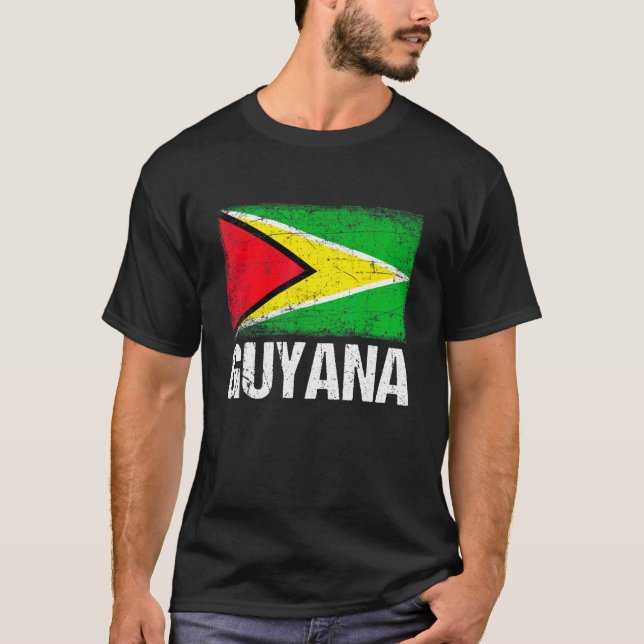 Camiseta Hombres de bandera de Guyana Mujeres niños patriot (Anverso)