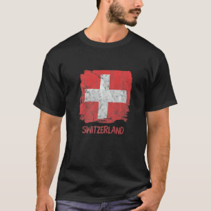 Camiseta Hombres de bandera de Suiza Roots de cosecha suiza