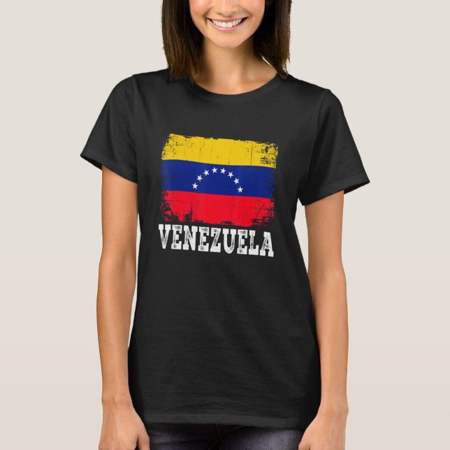 Camiseta Hombres de bandera venezolana mujeres niños patrió (Anverso)