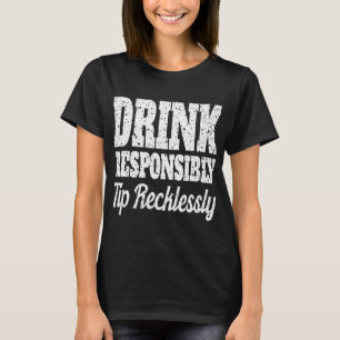 Camiseta Hombres de Barman divertidos beben de forma respon