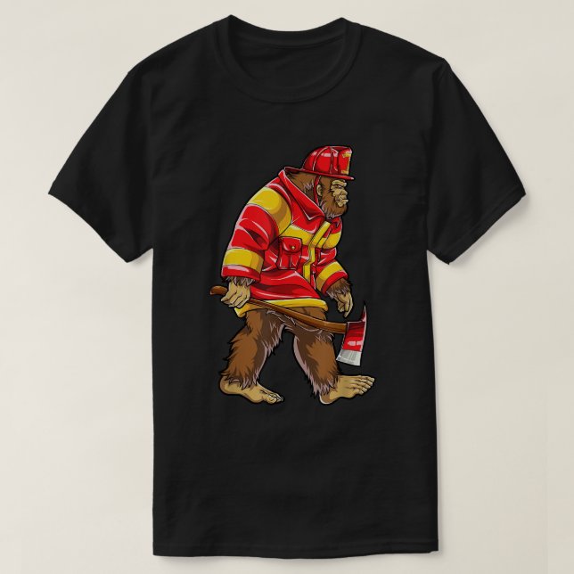Camiseta Hombres de bomberos de pie delgados de la línea ro (Diseño del anverso)