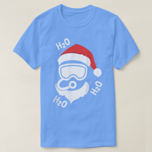 Camiseta Hombres de buceo de Santa Scuba Navidades Funny Di (Diseño del anverso)