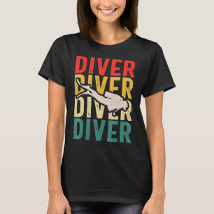 Camiseta Hombres de Buceo Vintage Mujeres Buceadoras Retro