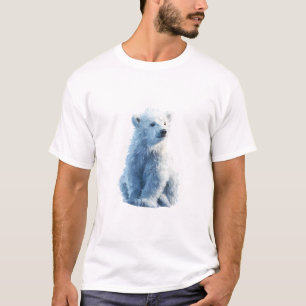 Camiseta Hombres de cachorro de oso polar helado estilizado