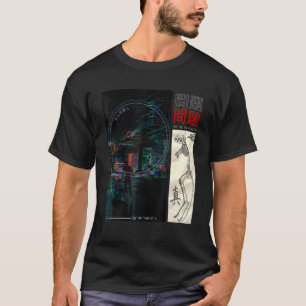 Camiseta Hombres de Calle Japoneses Estética del Ciberpunt