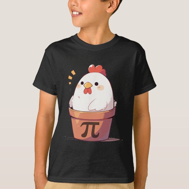 Camiseta Hombres de Día de Papel Pollo Niños Math Math Gif (Anverso)