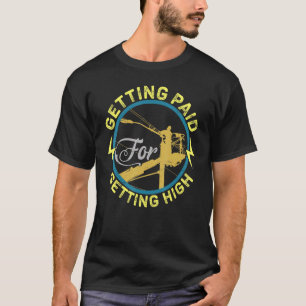 Camiseta Hombres de Electrician Electrical Power Lineman