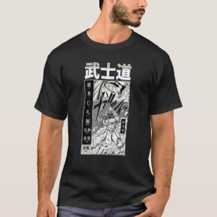 Camiseta Hombres de espada japoneses Samurai Bushido Code W