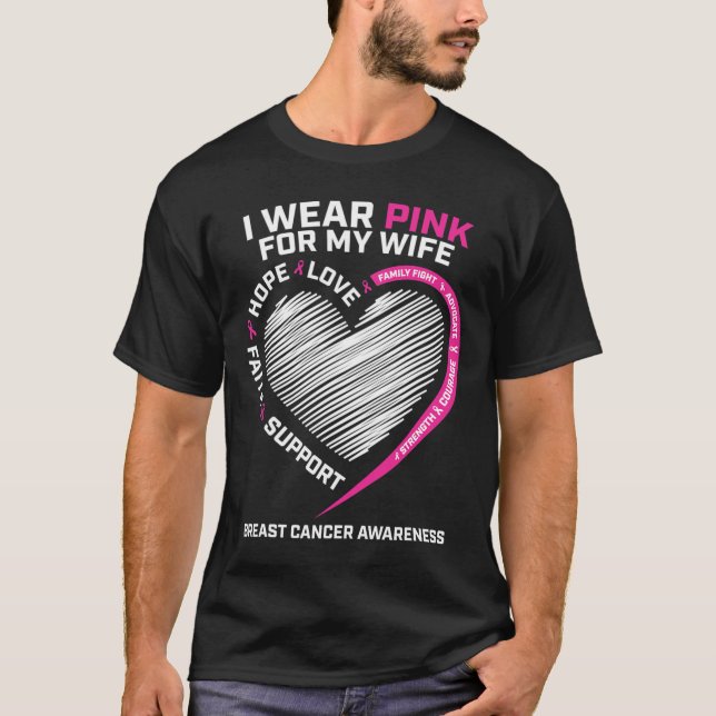 Camiseta Hombres De Esposo Que Uso De Rosa Para Mi Esposa C (Anverso)