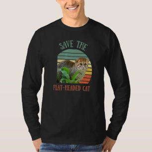 Camiseta Hombres De Gato Con Cabecera Plana Mujeres Niños