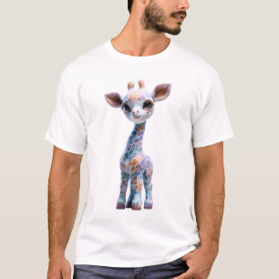 Camiseta Hombres de jirafa de vidrio emplomado iridiscente