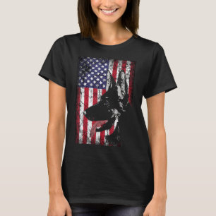 Camiseta Hombres de la Bandera Americana Pastora Alemana