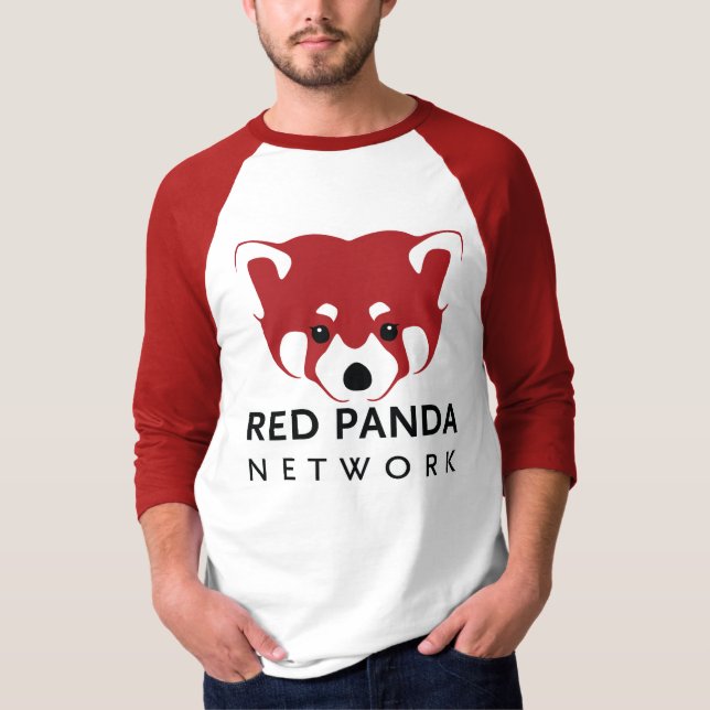 Camiseta Hombres de la panda roja/béisbol unisex T (Anverso)