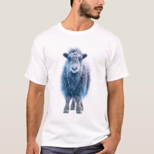 Camiseta Hombres de lana azul majestuosa Bisonte lanudo