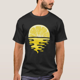 Camiseta Hombres de limón lindo puesta de sol soleado fruta