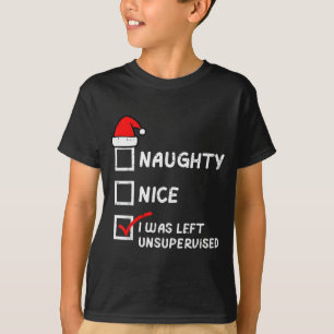Camiseta Hombres de Navidad Malos Buenos Izquierda Sin Supe