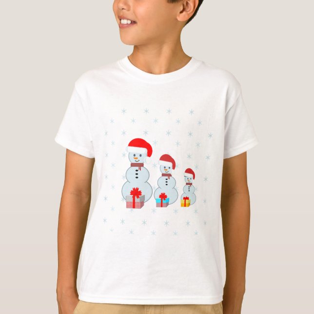 Camiseta Hombres de nieve cristianos y copos de nieve (Anverso)