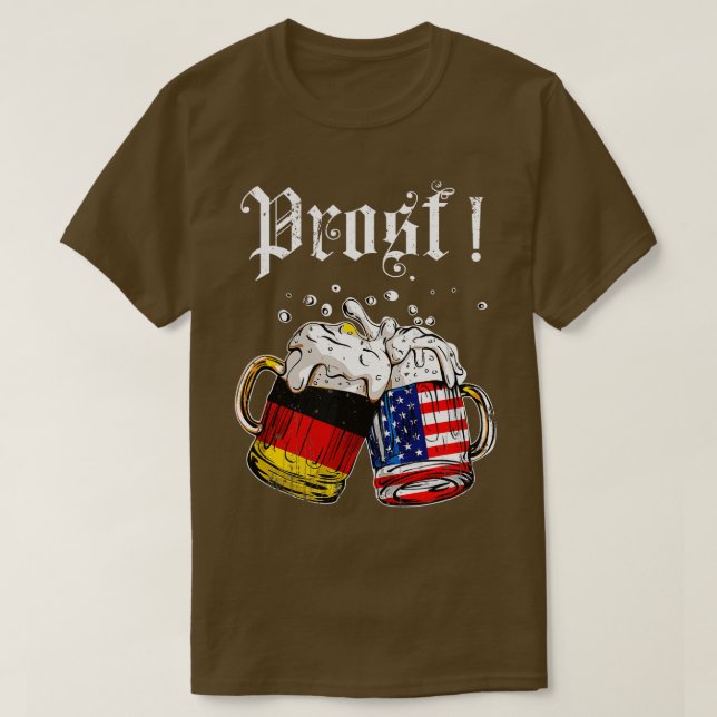 Camiseta Hombres de Oktoberfest Bandera Alemana Americana (Diseño del anverso)