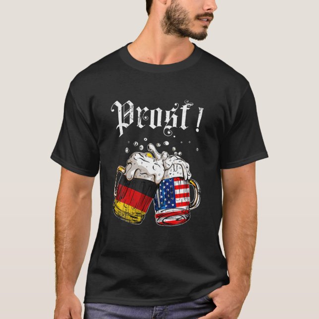 Camiseta Hombres de Oktoberfest Bandera Alemana Estadounide (Anverso)
