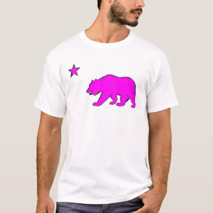 Camiseta Hombres de oso rosa de la bandera de California