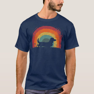 Camiseta Hombres de Perro Arcoiris de Dachshund, de larga t