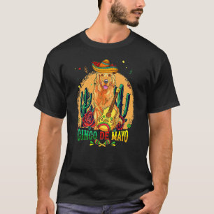 Camiseta Hombres de Perro Mexicanos Sombrero de Oro Cinco D
