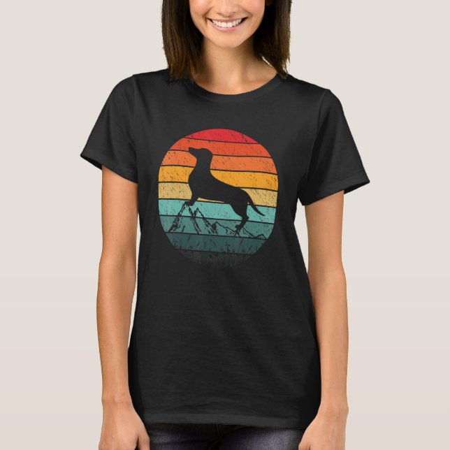 Camiseta Hombres de perros de época retro de Dachshund (Anverso)
