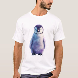 Camiseta Hombres de pingüino morado lindo adorable y esponj