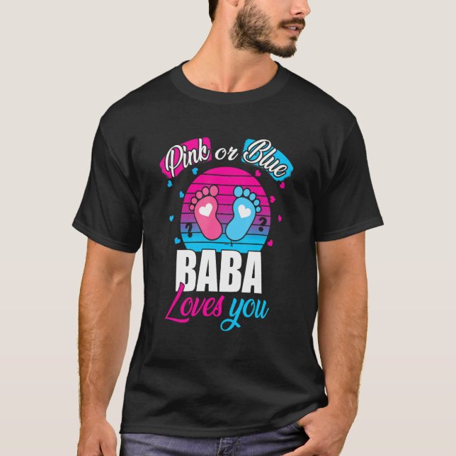 Camiseta Hombres De Rosa O De Babá Azul Te Ama Revelar Niña (Anverso)