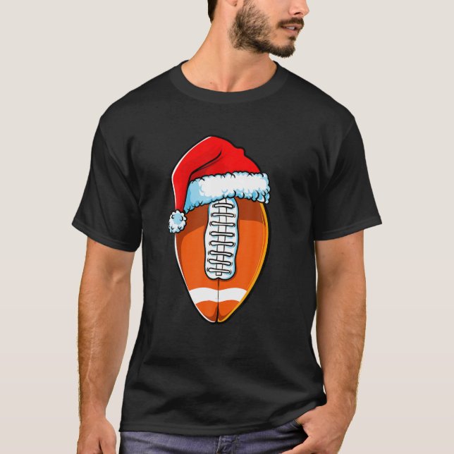 Camiseta Hombres de Santa Hat Ball por el fútbol navidades (Anverso)