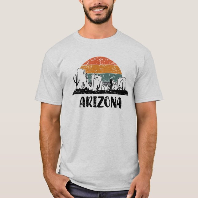 Camiseta Hombres de sol retro del desierto de Arizona (Anverso)