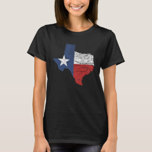 Camiseta Hombres de Texas Mapa de Bandera del Estado de Tex