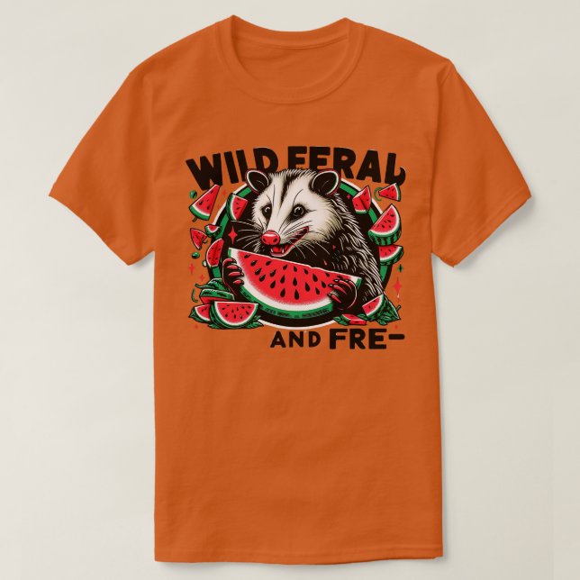 Camiseta Hombres De Verano De Fruta De La sandía De Opossum (Diseño del anverso)