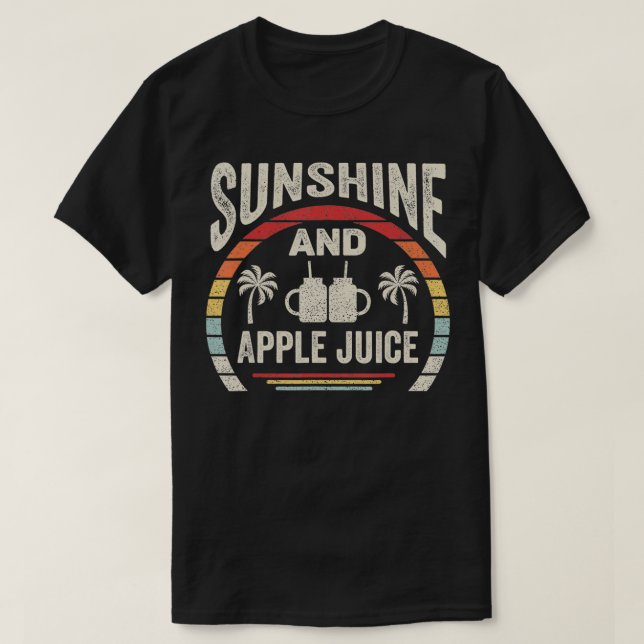 Camiseta Hombres De Verano Retro Sunshine Y Apple Jugo Ju (Diseño del anverso)