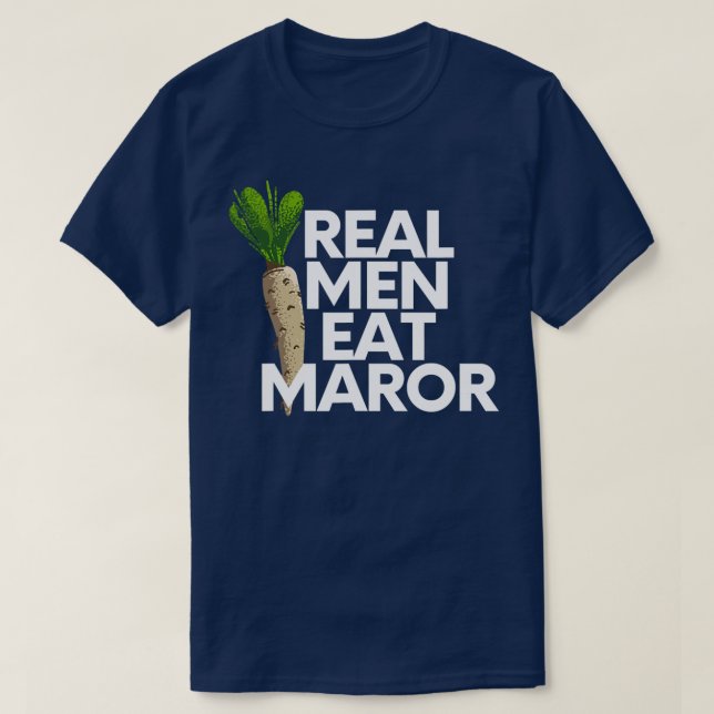 Camiseta Hombres de verdad comen a Maror Divertido Pescador (Diseño del anverso)