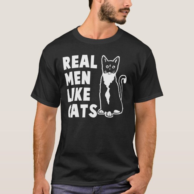 Camiseta Hombres de verdad como gatos (Anverso)