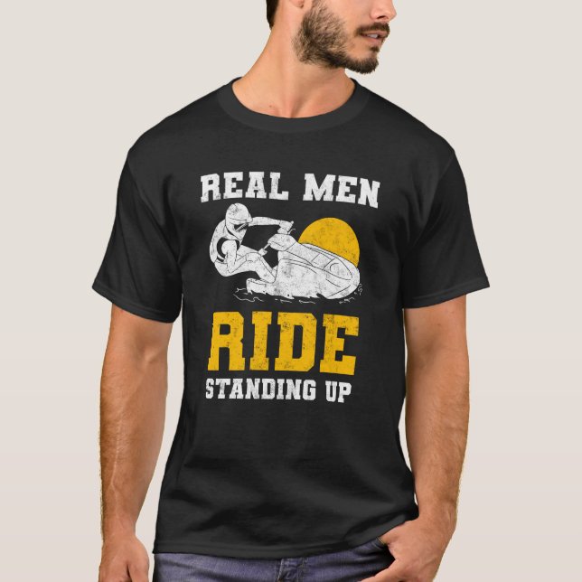 Camiseta Hombres De Verdad En Pie En El Esquí Acuático (Anverso)