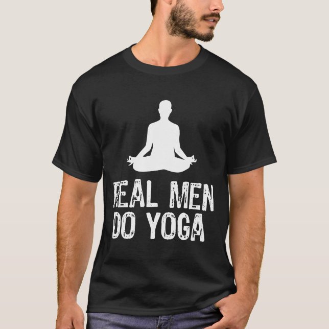 Camiseta Hombres de verdad hacen Navidades de yoga (Anverso)